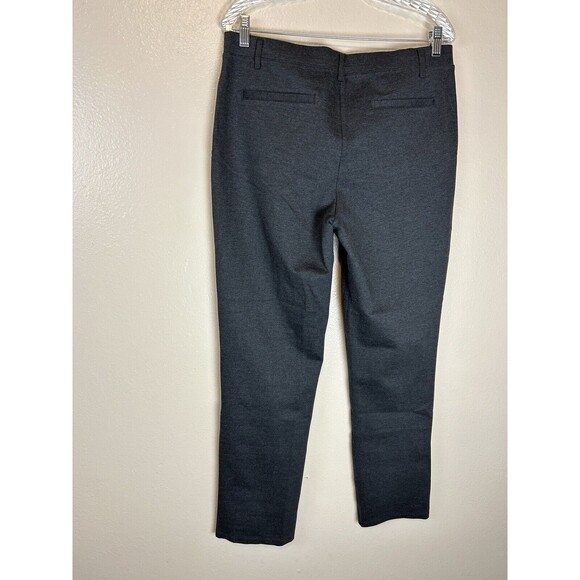 Quince L Ultra Stretch Ponte Knit Straight Leg Pants Gray Pull On Trousers - Picture 4 of 6
